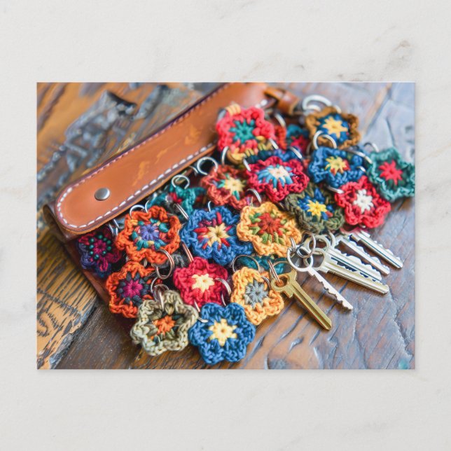 Cartão Postal Granny Square Crochet Art (Frente)