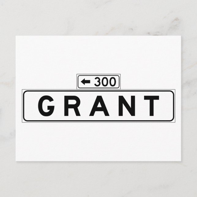 Cartão Postal Grant Ave, San Francisco Street Sign (Frente)