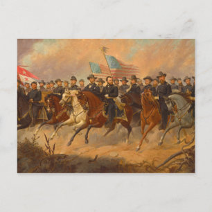 Cartão Postal Grant e seus generais por Ole Peter Hansen Balling