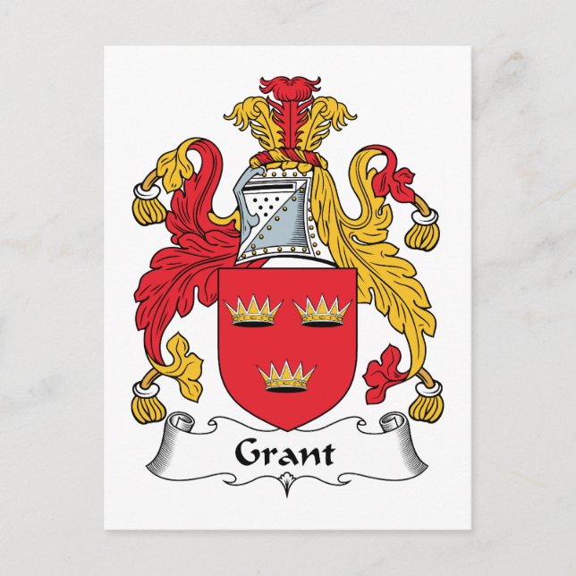 Cartão Postal Grant Family Crest (Frente)
