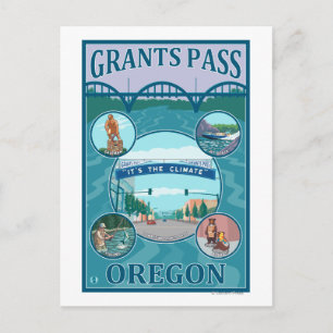 Cartão Postal Grant Pass, OregonScenic Poster de viagens