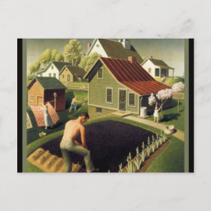 Cartão Postal Grant Wood - Primavera na Cidade