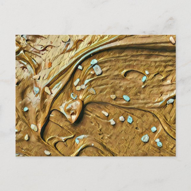 Cartão Postal Granulado de bolo de sorvete de chocolate derretid (Frente)