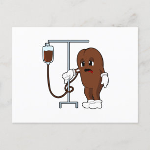 Cartão Postal Grão de café com cafeteira