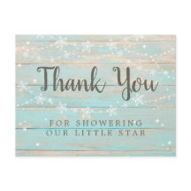 Grãos de Madeira Rústica Cordão Estrelas Obrigado