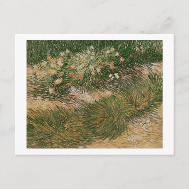 Cartão Postal Grass & Butterflies (F460) Van Gogh Fine Art (Frente)