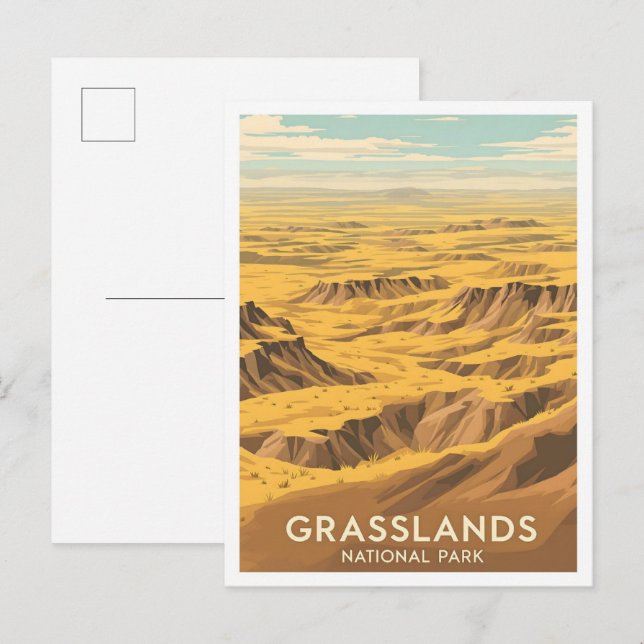 Cartão Postal Grasslands National Park Saskatchewan Canada (Frente/Verso)