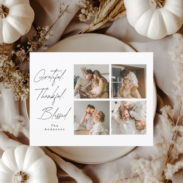 Cartão Postal Grateful Agradecido Abençoado Fotos de Ação de Gra (Criador carregado)