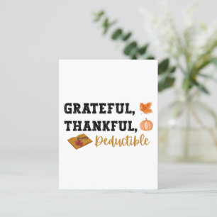 Cartão Postal Grateful Agradecido Dedutível - Contador Engraçado