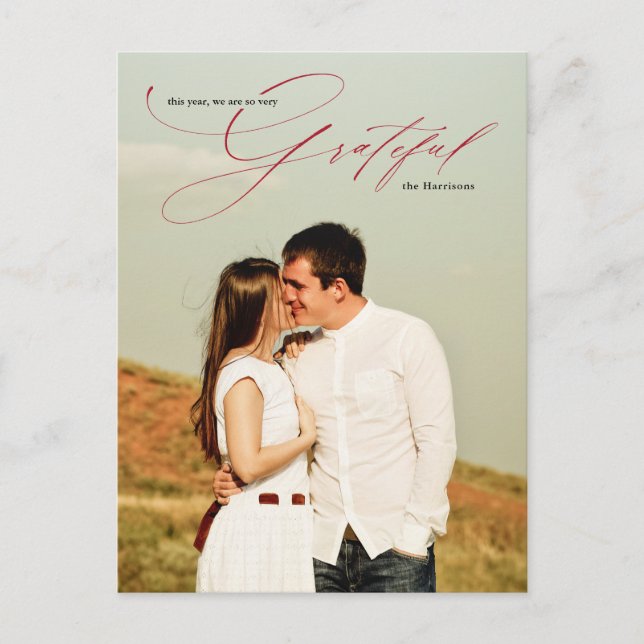 Cartão Postal Grateful Holiday, Cheio De Música Vermelha Grata (Frente)