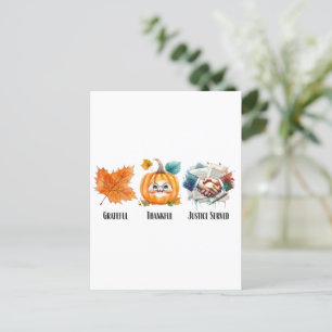 Cartão Postal Grateful Thankful Justiça Servida - Citação de Adv