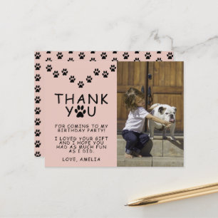 Cartão Postal Gratidão de Foto de Aniversário de Crianças com Pe