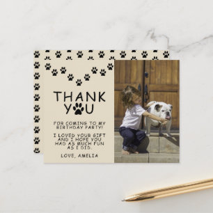 Cartão Postal Gratidão de Foto de Aniversário de Crianças com Pe