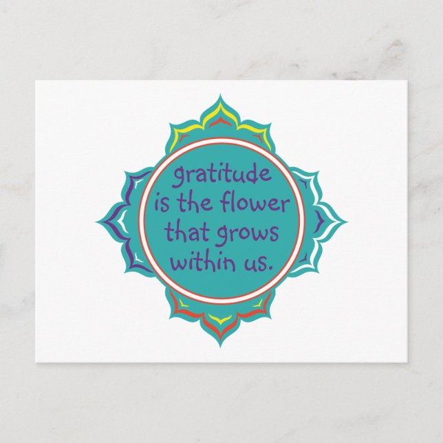 Cartão Postal Gratidão é a Flor (Frente)