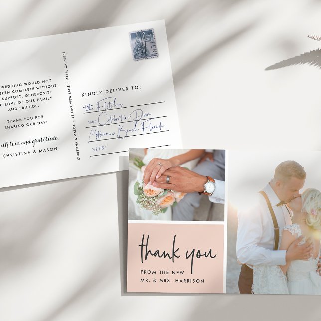 Cartão Postal Gratidão Esbarrada | Foto De Casamento Obrigado (Criador carregado)