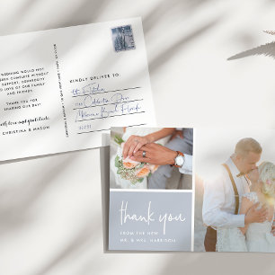 Cartão Postal Gratidão Escrita Foto De Casamento Obrigado