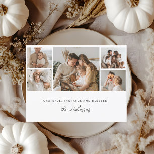 Cartão Postal Gratidão Família Agradecida Abençoada Dia de Ação 