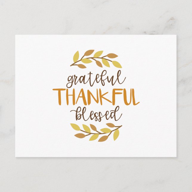 Cartão Postal Gratificado Agradecido Abençoado (Frente)