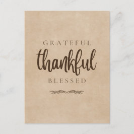 Cartão Postal Gratificado Agradecido Bênção Marrom