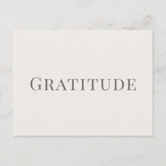 Cartão Postal Gratitude – Minimal Typography Design
