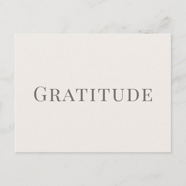 Cartão Postal Gratitude – Minimal Typography Design (Frente)
