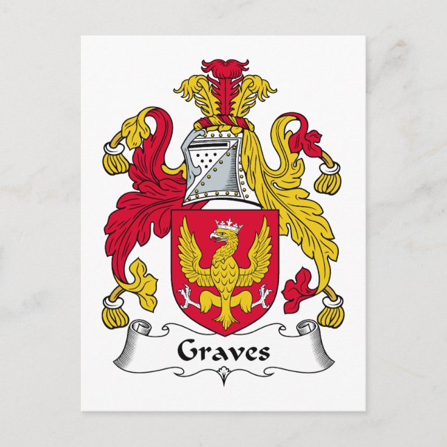 Cartão Postal Graves Family Crest (Frente)