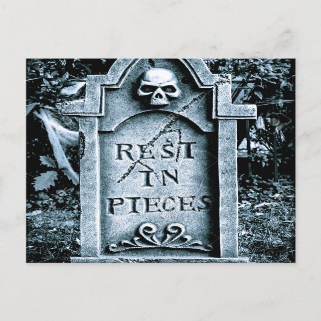 Cartão Postal Gravestone Grave Halloween (Frente)