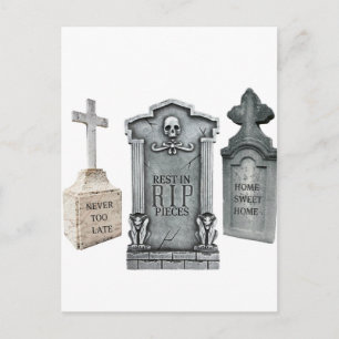 CARTÃO POSTAL GRAVEYARD EPITAPHS FUNNY TOMBSTONE IMPRESSÃO