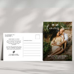 Cartão Postal Gravidez de Foto em Breve para Bebê<br><div class="desc">Anuncie sua chegada em estilo com este cartão postal de anúncio do bebê Coming Brevemente moderno. Possui espaço para uma querida fotografia ultrassônica ou maternidade, tipografia elegante e um layout elegante, é a maneira perfeita de compartilhar suas alegres notícias com entes queridos. Ideal para enviar mensagens para familiares e amigos....</div>