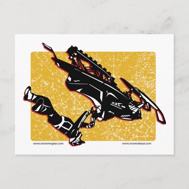 Cartão Postal GRAVITY-SLED-in-Yellow (Frente)