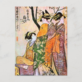 Cartão Postal Gravura Japonesa Três Geishas 1911