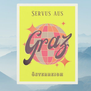 Cartão postal Graz Áustria Áustria neon discoteca