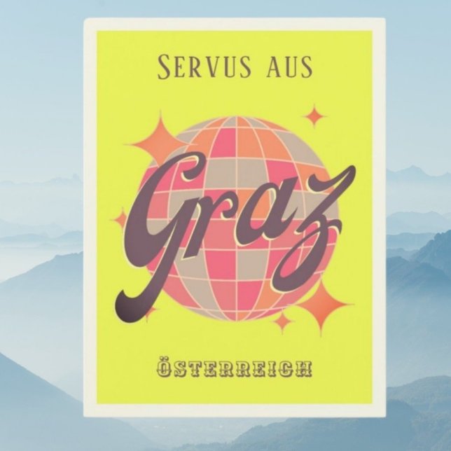 Cartão postal Graz Áustria Áustria neon discoteca (Criador carregado)
