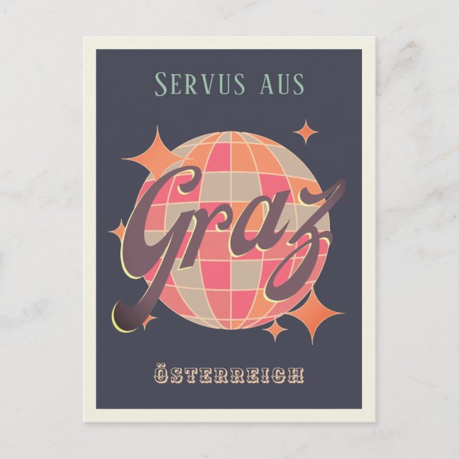 Cartão Postal Graz Österreich Áustria Retro Vintage Postcard (Frente)