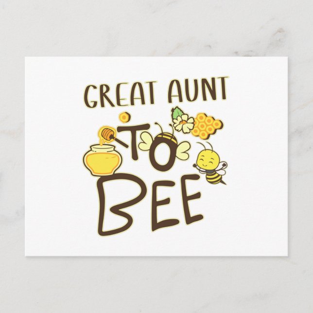 Cartão Postal Great Aunt To Bee Pregnancy Announcement Pregnant (Frente)