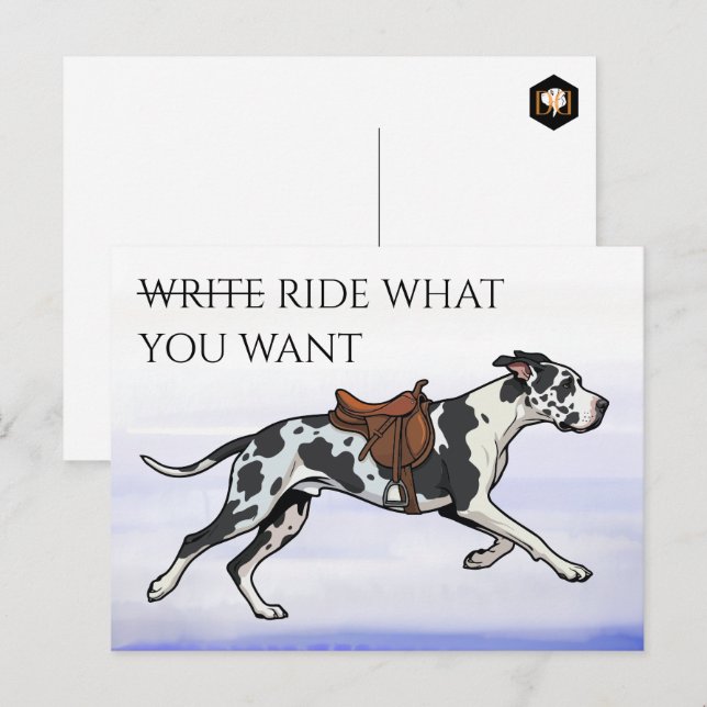 Cartão Postal Great Dane Escreva ou Monte (Frente/Verso)