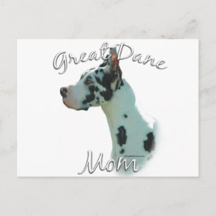 Cartão Postal Great Dane (harlequin) Mãe 2