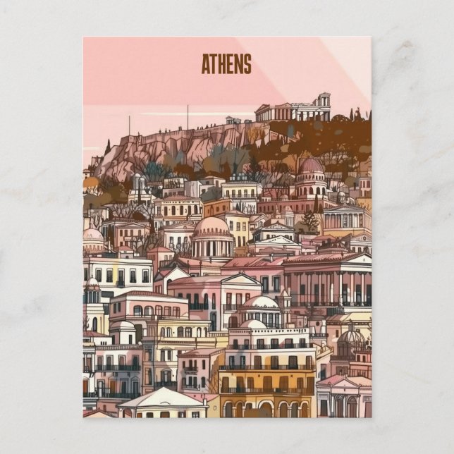 Cartão Postal Grécia Atenas (Frente)