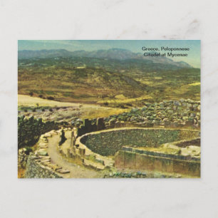 Cartão Postal Grécia, Citadel Peloponeso em Mycenae