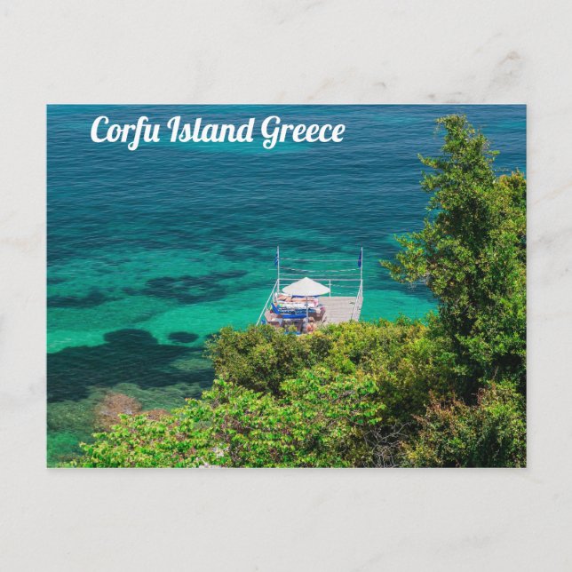 Cartão Postal Grécia da Ilha Corfu (Frente)