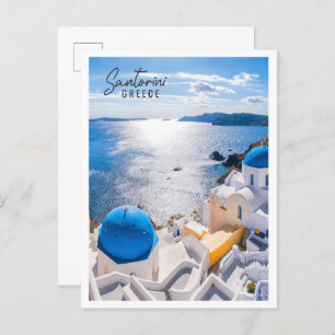 Cartão Postal Grécia da ilha Santorini Verão Incrivelmente Român