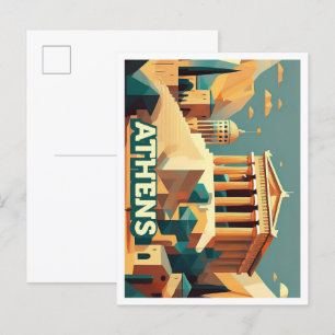 Cartão Postal Grécia de Atenas colorida