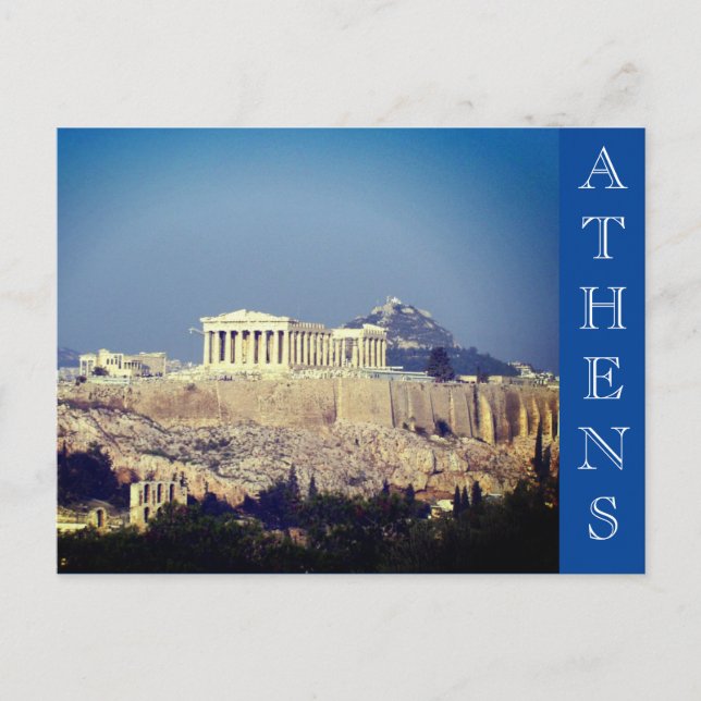 Cartão Postal grécia de atenas da acropolis (Frente)