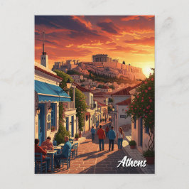 Cartão Postal Grécia de Atenas Plaka