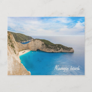 Cartão Postal Grécia de praia Navagio