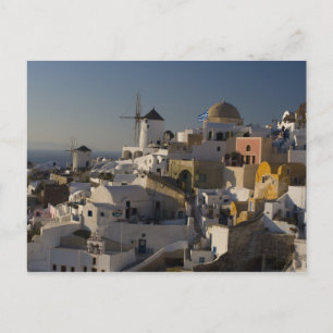 Cartão Postal Grécia e ilha grega da cidade de Santorini, Oia