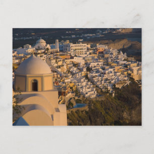 Cartão Postal Grécia e Ilha Grega de Santorini cidade de