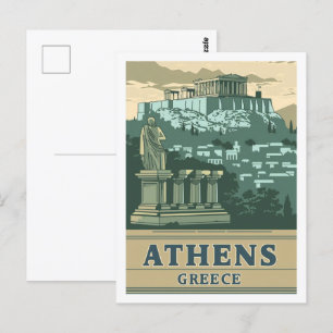 Cartão Postal Grécia Familiar da Viagem de Atenas