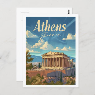 Cartão Postal Grécia Familiar da Viagem de Atenas