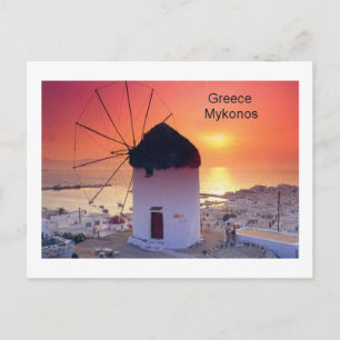 Cartão Postal Grécia Mykonos Sunset (Rua.K)